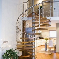 Escalier en colimaçon moderne en fer et bois pour villa intérieure CBMmart avec échelles et garde-corps