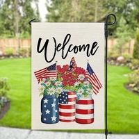 12x18 pouces Double Face Stars Stripes Memorial Yard Garden Flag Thank You Veterans Burlap Party Decorations for Veterans Day