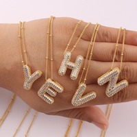 À la mode Nouveau Design 26 Lettres A-Z Zircon Initial Pendentif Collier Cuivre Hip-Hop Ras Du Cou Chaîne pour Hommes Punk Style À La Main