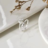 Cincin Perak Sterling 925 AS untuk Wanita, Cincin Terbuka Model Simpul, Panah, Bunga, Matahari, Dapat Disesuaikan, Perhiasan Hipoalergenik