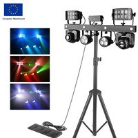 Barra de Luces Portátil 5 en 1 Gig Bar Move Head Beam Derby, Iluminación para DJ, Láser, Estroboscópico, Efecto de Luz Par, Soporte para Cabeza Móvil, Barra T para Escenario DJ