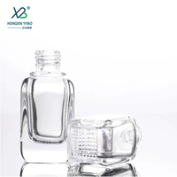 Flacon en verre transparent carré de 40 ml avec fond à motif écossais, personnalisable par sérigraphie, compte-gouttes pour collyre