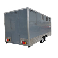 Gris 16ft Commercial Food Van Concession Street Mobile Food Trailer Entièrement Équipé Taco Hot Dogs Café Hamburger BBQ Traiteur