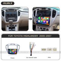 Fabricant de cadre android le plus chaud pour Toyota HIGHLANDER 2000-2007 9 pouces avec kit multimédia couleur argent et bois de pêche