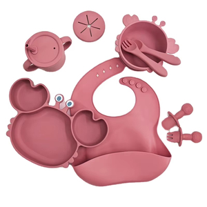 Baby Divided Unbreakable Suction Silicone Plate Toddler Feeding Set Eco Friendly BPA Free <b>Utensils</b> Included - Product Image 5