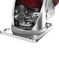 WeiHang Roulette de 6 pouces Roulettes industrielles Roues pivotantes Roulettes en polyuréthane rouge Acier inoxydable 770lbs