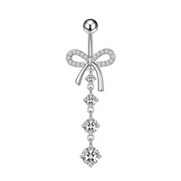 Anneaux de piercing pour nombril Freya en gros, anneaux flottants pour nombril pour filles, boucles d'oreilles pendantes en acier inoxydable avec nœud et cœur, boucles d'oreilles hélix