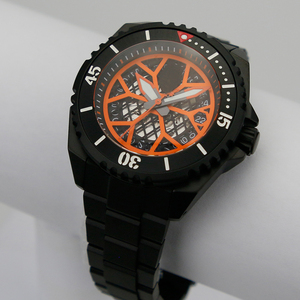 Cadran de montre de couleur rouge et noir SKX007, design spécial NH35/36, double pieds modifiés, double couche creuse, 28,5 mm - Product Image 2