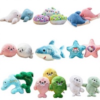 Peluche géante de 8 pouces en polyester ultra doux, animaux marins de boutique, jouets en peluche pour machine à griffes, vente en gros d'usine, prêts à l'emploi, style dessin animé