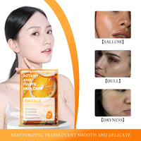 Masque en tissu PUJIANA Botany Fruits en gros OEM ODM, Masque hydratant pour le visage Orange Grenade Raisin Aloès Vera, Logo personnalisé