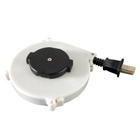 Enrouleur de câble rétractable pour appareils électroménagers 220V-250V avec fiche 2 broches (matériau ABS)