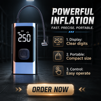 Car Wireless Portable Electric Air Pump High-pressure Tire Inflator with ABS Material and Valve Adapter 12V