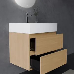 YIDA Small Size Corner Plywood Bathroom Vanity Modern Bath Mirror Sink Cabinet For Hotel Home Villa