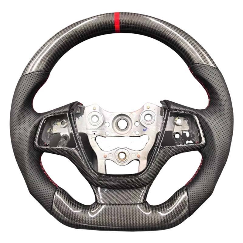 Perforated Leather+Carbon Fiber+Red Stitching