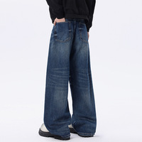 Pantalon rétro américain - Pantalon en jean à coupe droite pour homme - Nouveau style automne/hiver - Pantalon décontracté ample