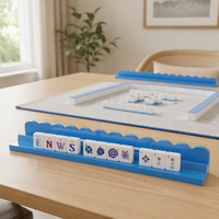Support de rangement portable en bois massif pour tuiles de Mahjong et dominos, accessoire de table de jeu