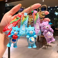 Gantungan Kunci PVC Beruang Perawat Warna-warni, Liontin Kecil untuk Tas, Gantungan Kunci Mobil, Hadiah untuk Penggunaan Pribadi, Gantungan Kunci PVC Anime