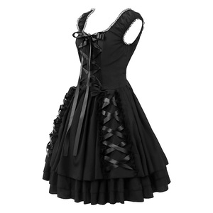 Robe de femme américaine européenne pour Halloween, style rétro gothique, en dentelle, avec lacets, robe de demoiselle d'honneur - Product Image 3