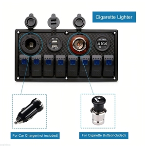 Painel de Interruptores LED à Prova d'Água IP65 de Alumínio 12V 24V com <span class=keywords><strong>8</strong></span> Botões e Carregador USB para Barco e Caravana - Product Image 3