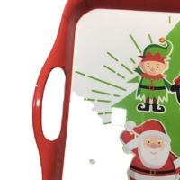 Plateau rectangle en mélamine avec poignée, sachets personnalisés en mélamine, vente en gros, lavable au lave-vaisselle, pour noël, fourniture d'usine,