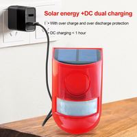 Luz de alarma LED Solar de fábrica china, sensor de cuerpo humano, alarma de luz y sonido infrarrojo, unidad antirrobo, Unidad de animales de jabalí salvaje