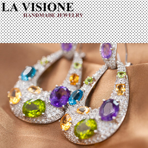 Boucles d'oreilles unisexes en silicone artisanal italien, style vintage français romantique, avec pendentif Tai Silver - Cadeau - Product Image 4
