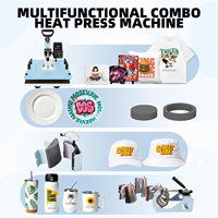 Presse à Chaud Combinée 8-en-1 Personnalisée Baiyin Manuelle 29x38CM pour T-shirt/Tasse/Casquette/Assiette 110V/220V Vente Directe Usine