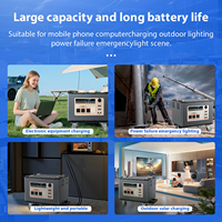 Démarreur de batterie portable électrique 3500W grande capacité au lithium-ion, alimentation mobile extérieure MPPT à onde sinusoïdale pure pour le camping et la route