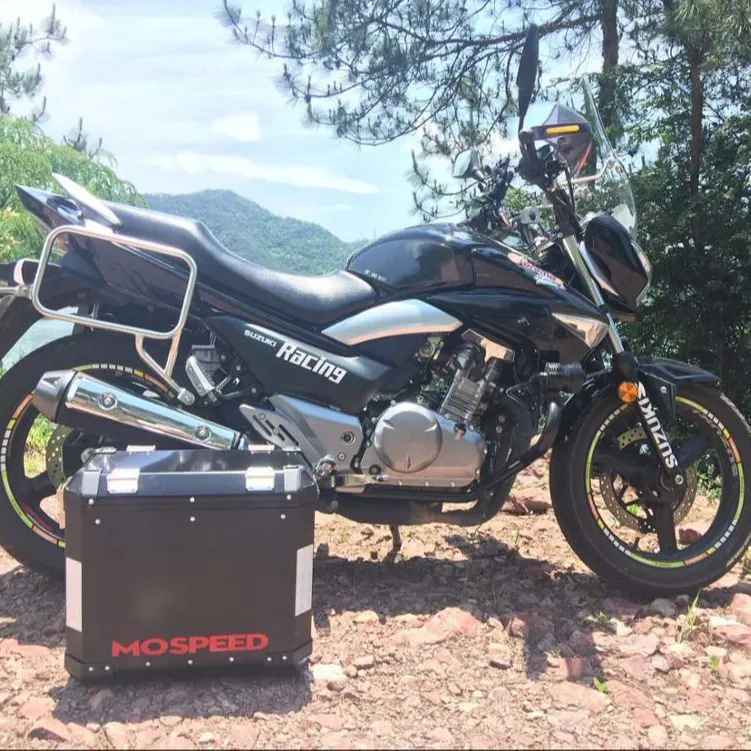 الألومنيوم Panniers دراجة نارية مربع الجانب 36L الأسود للحصول على Gw250 سوزوكي