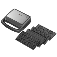 Nouvel arrivage Gaufrier petit-déjeuner 2 3 4 7 en 1 et machine à sandwich avec 7 jeux d'assiettes antiadhésives détachables