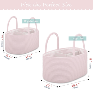 Organizador portátil <span class=keywords><strong>de</strong></span> pañales para bebé, cesta <span class=keywords><strong>de</strong></span> almacenamiento tejida con asa, regalos para baby shower. - Product Image 6