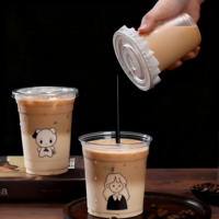 Gobelet en plastique réutilisable personnalisé, taille standard, à paroi simple, 90 mm, pour café, bière, vin, jus, lait, bubble tea, avec couvercle en PP, matériau écologique