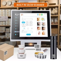 T100 8 pouces écran tactile mural en libre-service Android Windows vérificateur de prix codes-barres Scanner pour supermarché