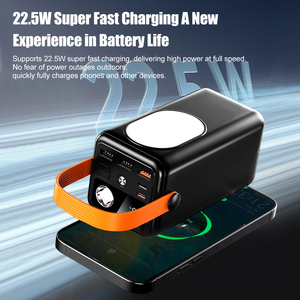 Out Door Power Bank Station luce luce campeggio torcia 50,000 MAh ad alta capacità con 4 cavo incorporato - Product Image 5