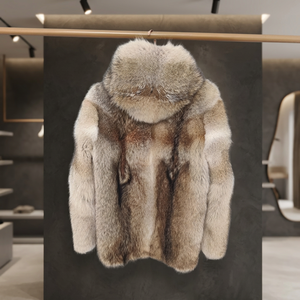 Manteau d'hiver imperméable personnalisé de toutes les couleurs pour hommes, taille plus, avec capuche et bordure en fourrure de renard véritable - Product Image 3