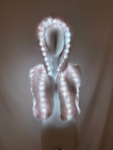 Gilet à capuche en fausse fourrure LED RGB pour <span class=keywords><strong>femme</strong></span>, <span class=keywords><strong>tenue</strong></span> lumineuse pour festival, veste en fourrure rechargeable à couleurs changeantes pour rave, <span class=keywords><strong>Burning</strong></span> <span class=keywords><strong>Man</strong></span> - Product Image 5