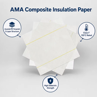 Papel Aislante Personalizado 6642 AMA, Compuesto de Aramida y PET, Clase F 155C, Flexible, para Aislamiento de Transformadores y Motores