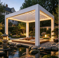 Pergola en aluminium écologique de type 220, avec option de cloisonnement en verre, auvent intelligent à détection de vent pour les loisirs en plein air