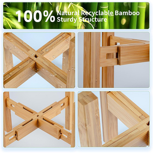 Supporto per Piante <span class=keywords><strong>in</strong></span> Bambù Regolabile per Uso Interno ed <span class=keywords><strong>Esterno</strong></span>, Design Versatile per Esporre Piante e Fiori - Product Image 3