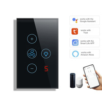 Nuevo Interruptor de Ventilador y Luz Wi-Fi COMANS, Lámpara de Techo Inteligente, Ventilador Inalámbrico para el Hogar, Panel Táctil de Vidrio Moderno