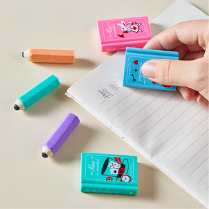 Set Penghapus Buku Pensil Kartun Kreatif untuk Siswa Sekolah, Menghapus Bekas dan Remah Karet - Product Image 5