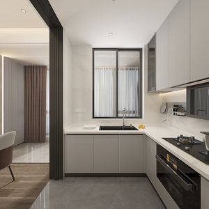 Tùy chỉnh MDF/rắn gỗ Inset tủ bếp sang trọng hiện đại <span class=keywords><strong>Modular</strong></span> được xây dựng trong với cửa kính đựng thức ăn lưu trữ thương mại ngoài trời - Product Image 2