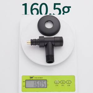 Robinet de machine à laver à arrêt automatique par bouton rotatif, Robinet mural noir mat pour laverie G1/2 - Product Image 6