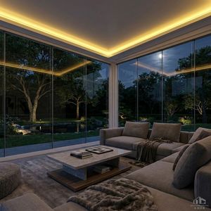 <span class=keywords><strong>Pergola</strong></span> moderne motorisée à <span class=keywords><strong>toit</strong></span> à lames orientables <span class=keywords><strong>en</strong></span> aluminium avec volets latéraux, bioclimatique, imperméable, pour jardin extérieur, pavillon, gazebo - Product Image 3