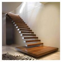 Escalier flottant à prix avantageux, escalier de luxe sur mesure, escalier flottant avec LED