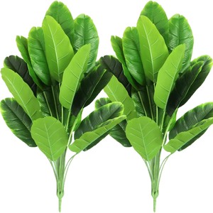 Bouquet de feuilles de bananier artificielles 30cm-100cm vert pour la décoration de la maison, du bureau et de l'extérieur - Product Image 4