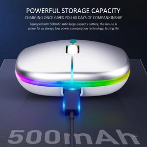 <span class=keywords><strong>Souris</strong></span> <span class=keywords><strong>sans</strong></span> <span class=keywords><strong>fil</strong></span> pour jeux sur ordinateur, ultra-fine, rechargeable, batterie au lithium, silencieuse, 2,4 GHz, optique, LED, lumières colorées - Product Image 6