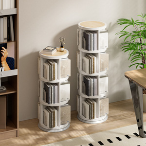 Organizador de libros estrechos, pantalla 360, estantería de pie de 4 niveles, estante de almacenamiento, estantería giratoria <span class=keywords><strong>Circular</strong></span> para dormitorio y sala de estar - Product Image 2