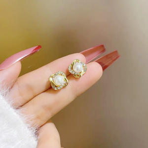 韩式简约百搭合金树脂吊坠耳环女式时尚甜美优雅礼品耳环 - Product Image 3