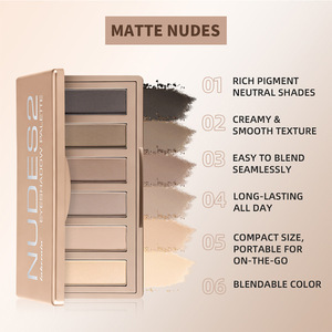 Paleta de Sombras de Ojos Mini <span class=keywords><strong>Serie</strong></span> <span class=keywords><strong>2</strong></span> de Alta Calidad, Paleta de Maquillaje de Ojos Mate de 6 Colores, Tonos Nude, Taupe, Marrón, Neutros - Product Image 2